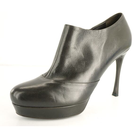 Saint Laurent Brown Leather Tribute Ankle Boot size 11 Platform YSL - Picture 2 of 12